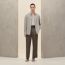 "Trame ajouree" overshirt, mastic/blanc