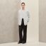 "Carreaux mouchoir" Rive Gauche jacket shirt, long model, glaçon