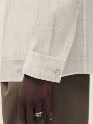 "Carreaux mouchoir" Rive Gauche jacket shirt, short model, View: Worn, worn, view 5 of 6