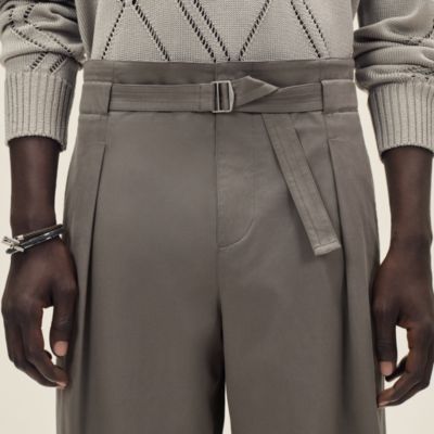 ▲HERMESエルメス コットンショートパンツ ベルトホック カーキグレー 名東】【HERMES】エルメス ニットベルト スプリント Mサイズ グレー