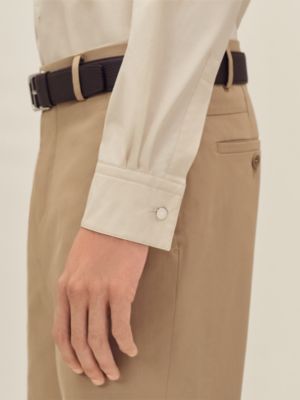 Fitted shirt with Louis collar, View: Worn, worn, view 5 of 5