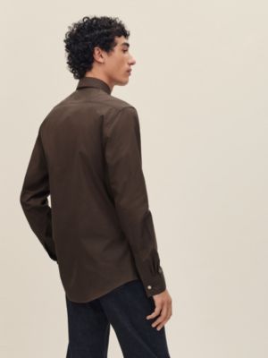 Fitted shirt with Louis collar, View: Worn, worn, view 3 of 5