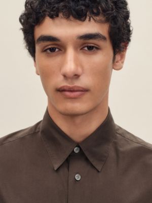 Fitted shirt with Louis collar, View: Worn, worn, view 4 of 5
