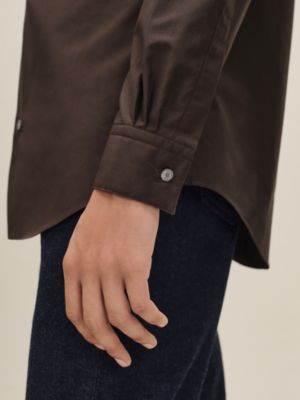Fitted shirt with Louis collar, View: Worn, worn, view 5 of 5