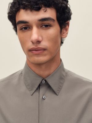 Fitted shirt with Louis collar, View: Worn, worn, view 4 of 5