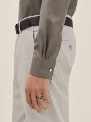 Fitted shirt with Louis collar, View: Worn, worn, view 5 of 5