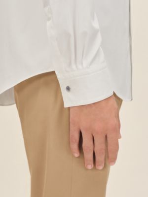 Fitted shirt with Louis collar, View: Worn, worn, view 5 of 5
