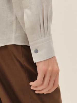 Camisa de corte reto com colarinho abotoado, Exibir: Sendo usado, worn, visualizar 5 de 5