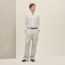 Button-down collar straight cut shirt, blanc
