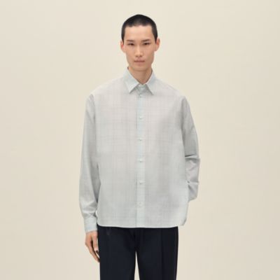 blueエルメス ウエストタイ付き 半袖シャツ ホワイト系 34 HERMES