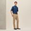 Chemise corps droit manches courtes patte cuir, indigo