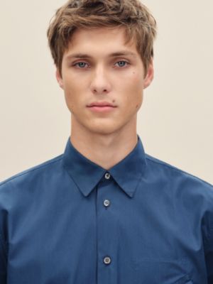 Chemise corps droit manches courtes patte cuir, Vue: Vue portée, worn, vue 4 sur 6