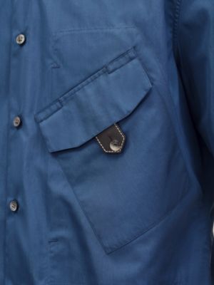 Chemise corps droit manches courtes patte cuir, Vue: Vue portée, worn, vue 5 sur 6