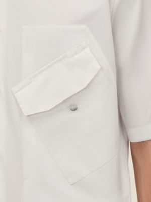 Chemise corps droit manches courtes patte cuir, Vue: Vue portée, worn, vue 6 sur 6