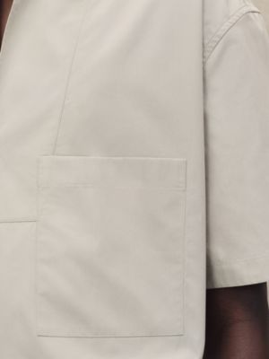 Short-sleeve boxy fit shirt with vareuse collar, View: Worn, worn, view 6 of 7