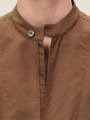 Short-sleeve boxy fit shirt with vareuse collar, View: Worn, worn, view 5 of 7