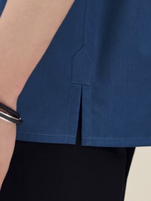 Short-sleeve boxy fit shirt with vareuse collar, View: Worn, worn, view 7 of 7