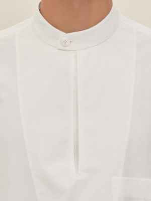 Short-sleeve boxy fit shirt with vareuse collar, View: Worn, worn, view 5 of 7