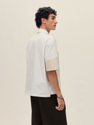 "En diagonale" boxy fit polo shirt, View: Worn, worn, view 3 of 5