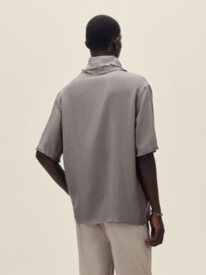 Short-sleeve boxy fit fringed shirt, View: Worn, worn, view 3 of 5
