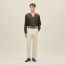 V-neck boxy fit shirt, café