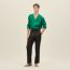 V-neck boxy fit shirt, menthe