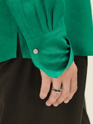 V-neck boxy fit shirt, View: Worn, worn, view 5 of 7
