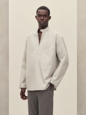 Boxy fit shirt with vareuse collar, View: Worn, worn, view 2 of 6