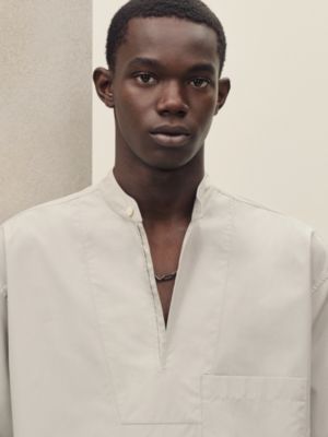 Boxy fit shirt with vareuse collar, View: Worn, worn, view 4 of 6