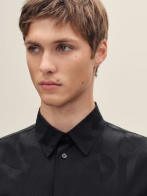 "Eperon d'Or Jacquard" straight cut shirt, View: Worn, worn, view 4 of 5