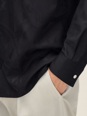 "Eperon d'Or Jacquard" straight cut shirt, View: Worn, worn, view 5 of 5