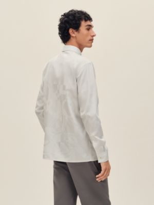 "Eperon d'Or Jacquard" straight cut shirt, View: Worn, worn, view 3 of 5