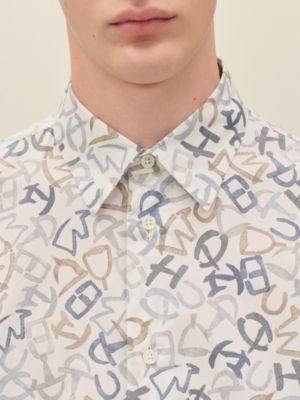 "Calligraphie Equestre" straight cut shirt, View: Worn, worn, view 4 of 5
