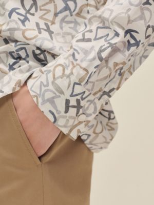 "Calligraphie Equestre" straight cut shirt, View: Worn, worn, view 5 of 5