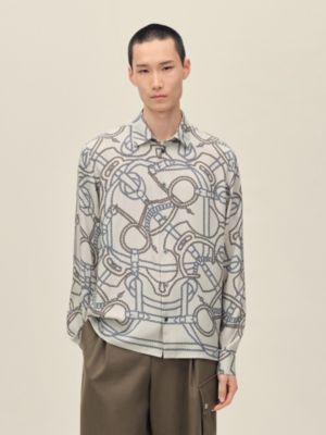 "Eperon d'Or Quadrilignes" straight cut shirt, View: Worn, worn, view 3 of 7
