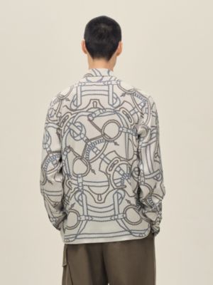 "Eperon d'Or Quadrilignes" straight cut shirt, View: Worn, worn, view 4 of 7