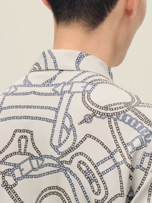 "Eperon d'Or Quadrilignes" straight cut shirt, View: Worn, worn, view 7 of 7