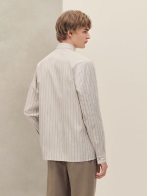プリントシャツ ダイアゴナル 《エプロン・ドール》 3Dストライプ, イメージ: 着用例, worn, ビュー3の6
