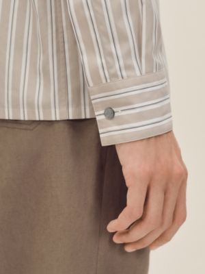 プリントシャツ ダイアゴナル 《エプロン・ドール》 3Dストライプ, イメージ: 着用例, worn, ビュー5の6