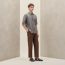 "Vent Portant Finesse" short-sleeve straight cut shirt, gris éléphant