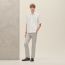 "Eperon d'Or 3D" short-sleeve straight cut shirt, blanc