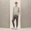 "H Golf" reversible crewneck sweater, mastic