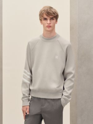 "H Golf" reversible crewneck sweater, View: Worn, worn, view 3 of 8