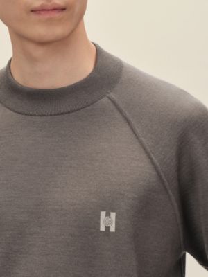 "H Golf" reversible crewneck sweater, View: Worn, worn, view 5 of 8