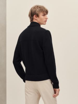"Devant cuir" buttoned jacket, View: Worn, worn, view 3 of 6
