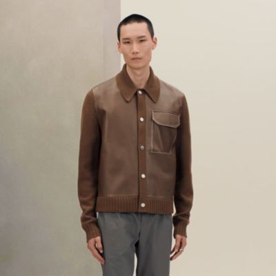 "Devant cuir" buttoned jacket, View: video, view 2 of 6