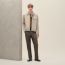 "Devant cuir" buttoned jacket, silex