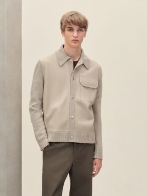 "Devant cuir" buttoned jacket, View: Worn, worn, view 2 of 6