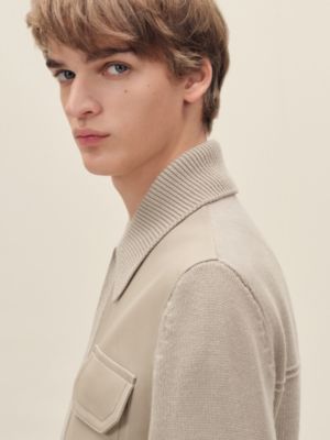 "Devant cuir" buttoned jacket, View: Worn, worn, view 4 of 6