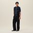 "Devant cuir" sleeveless jacket, marine